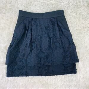 H&M Black Blue Tiered Mini Skirt Sz 4 NWT